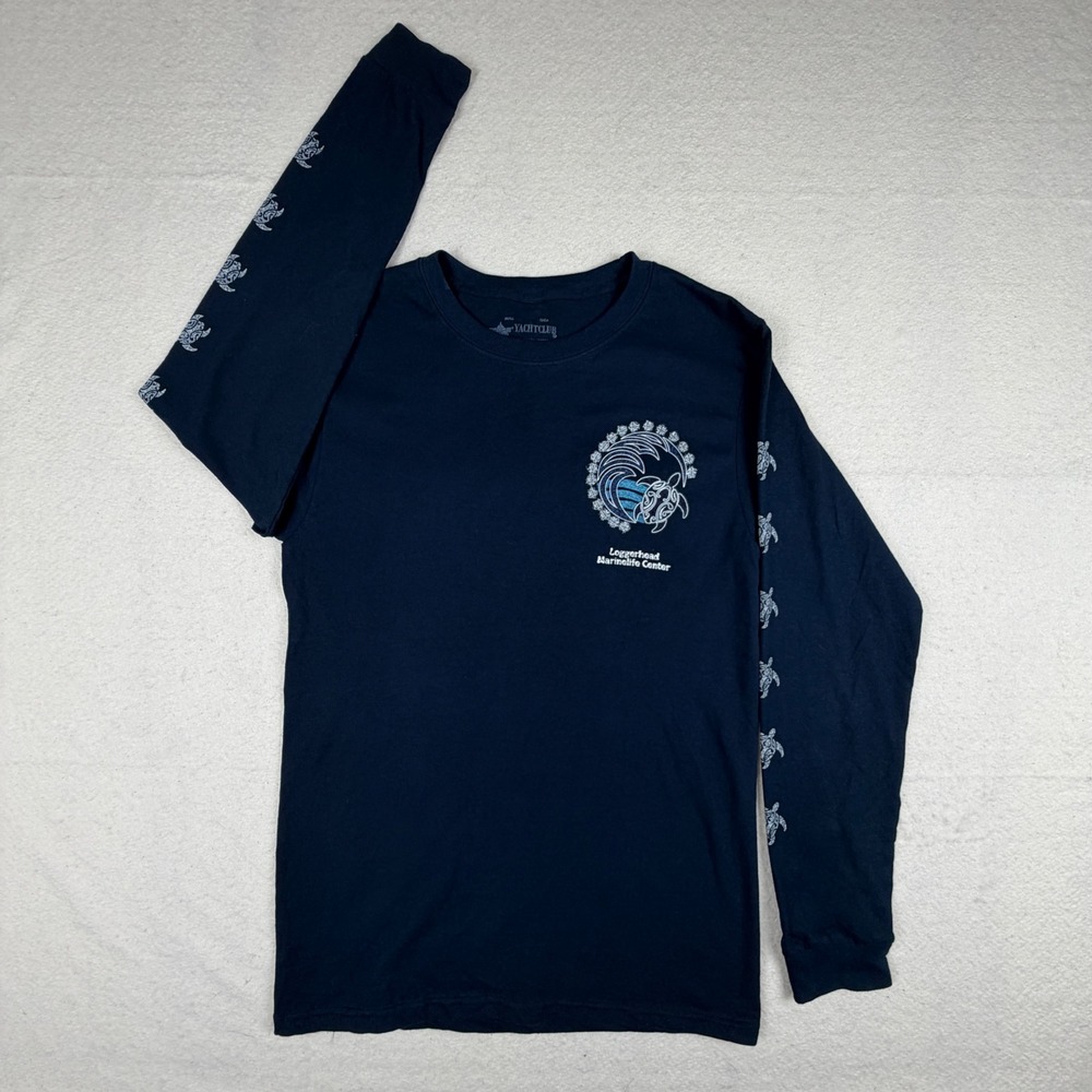 Yacht Club Loggerhead Marinelife Center Sea Turtle Long Sleeve Shirt Navy Small